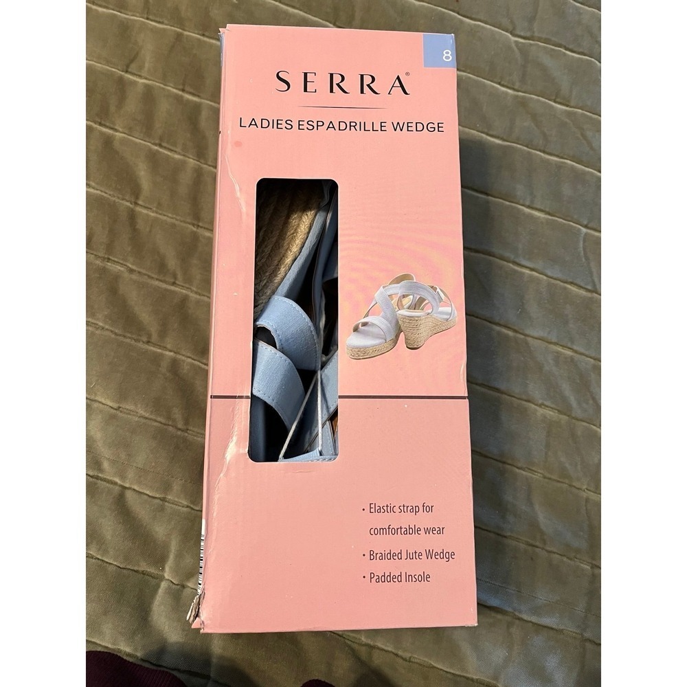 Serra Ladies Espadrille blue wedges‎ NWT/Box Sz 8 - Picture 5 of 7